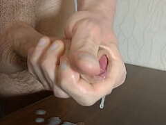 Alex Huff jacks his hefty sausage with lube and ejaculates rock hard in homemade compilation